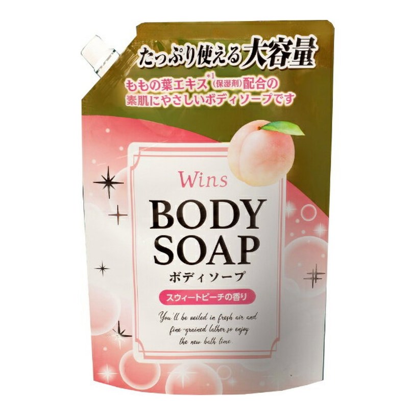 Крем-мыло для тела Nihon Detergent Wins Body Soap Peach с экстрактом листьев персика 900 г