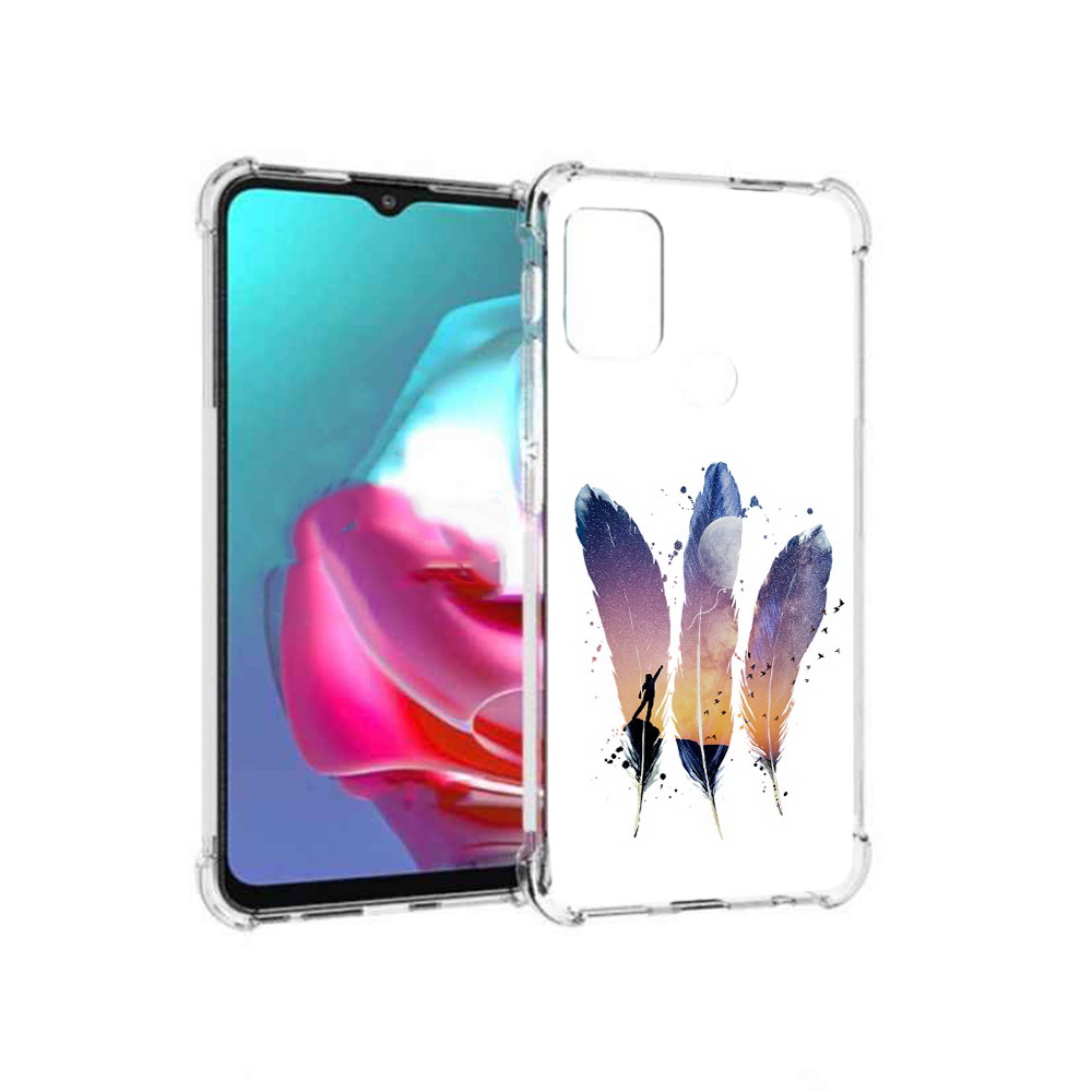 

Чехол MyPads Tocco для Motorola Moto G небесные перья (PT227061.346.519), Прозрачный, Tocco