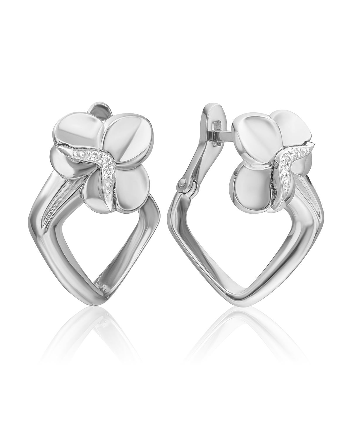 

Серьги из белого золота PLATINA jewelry 02-5000-00, бриллиант, 02-5000-00