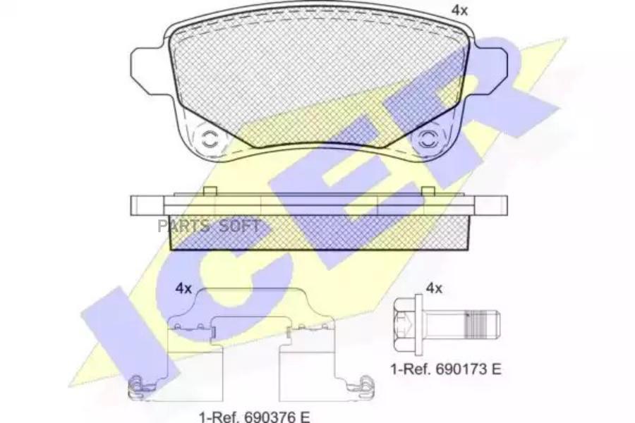 

Колодки Задние Renault Scenic Iii/Grand Scenic Iii Icer 182222 Icer арт. 182222
