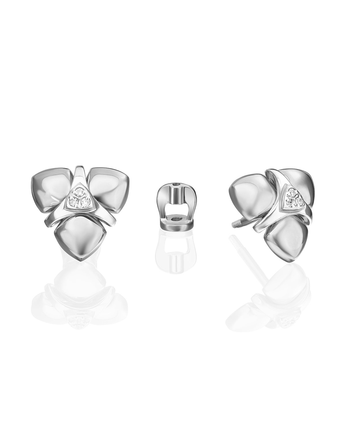 

Серьги пусеты из белого золота PLATINA jewelry 02-4989-00, бриллиант, 02-4989-00