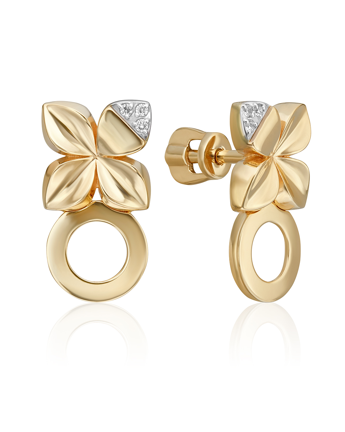 

Серьги из белого золота/желтого золота PLATINA jewelry 02-4984-00, бриллиант, 02-4984-00