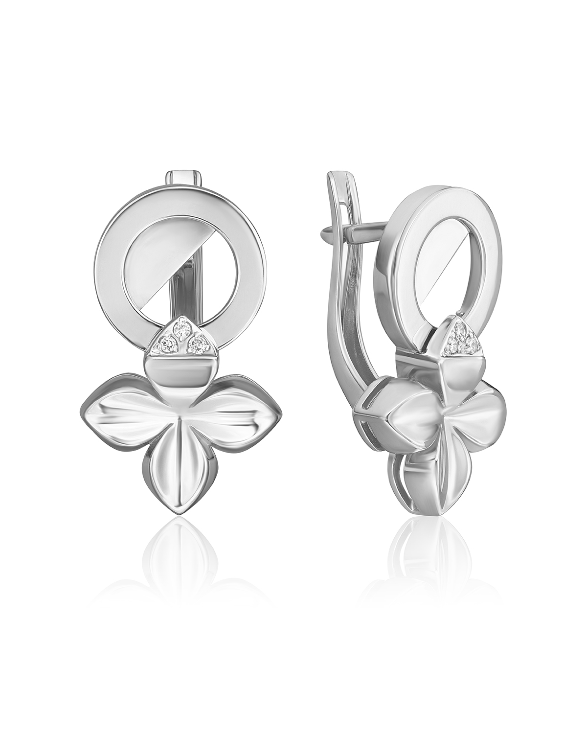 

Серьги из белого золота PLATINA jewelry 02-4982-00, бриллиант, 02-4982-00