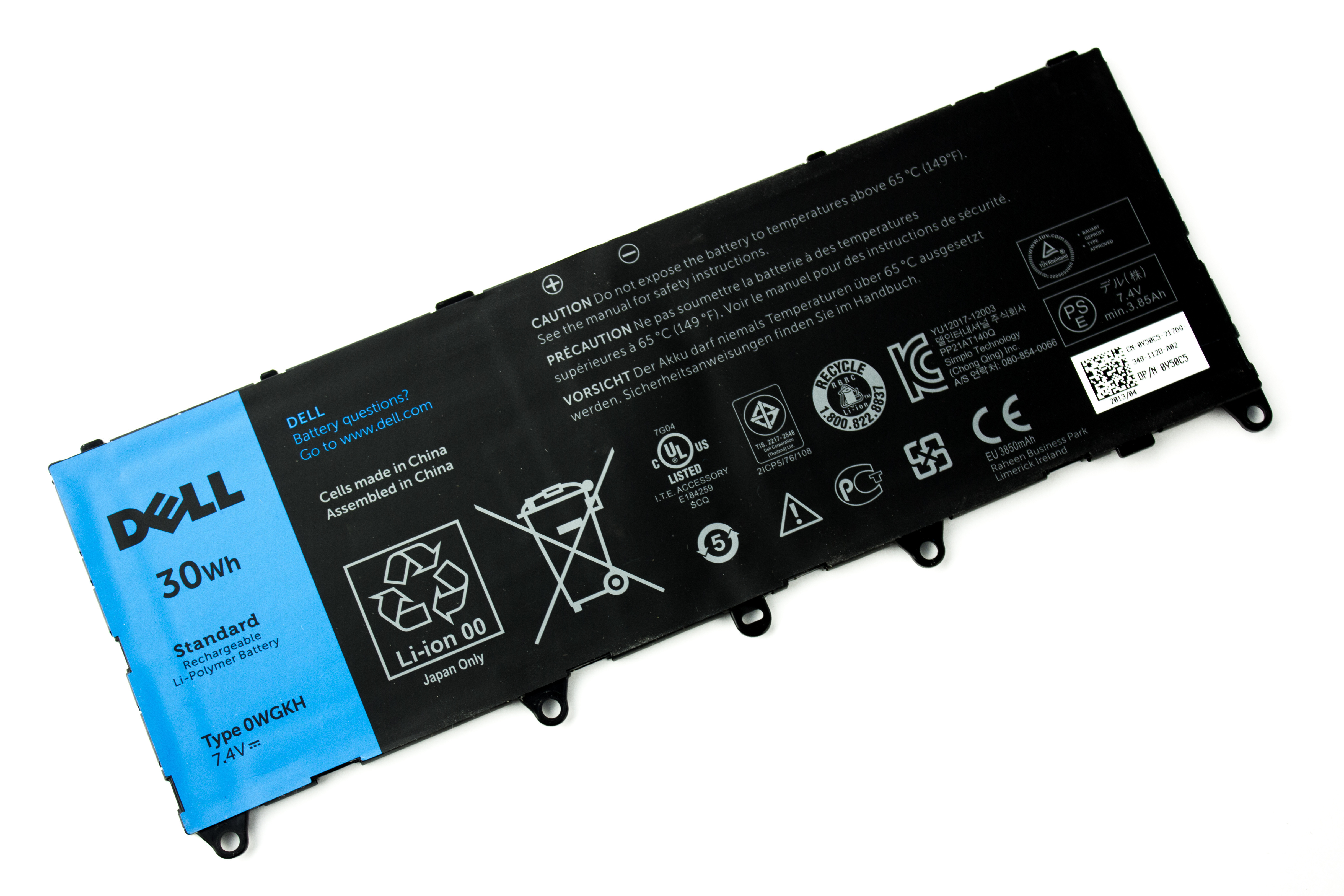 

Аккумулятор для ноутбука Dell Latitude 10e (7.4V 3850mAh) ORG 0WGKH 0WGKH H91MK