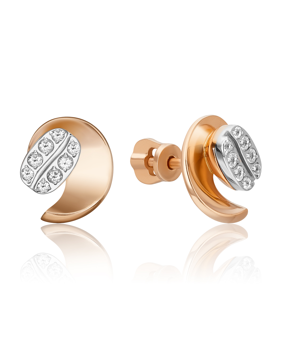 

Серьги пусеты из красного золота/белого золота PLATINA jewelry 02-4917-00, топаз, 02-4917-00