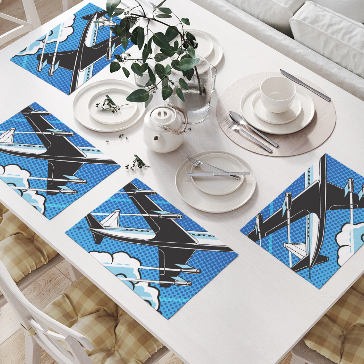 

Комплект салфеток JoyArty "Стремительный взлет самолета" (32х46 см, 4 шт.), Голубой, Стремительный взлет самолета