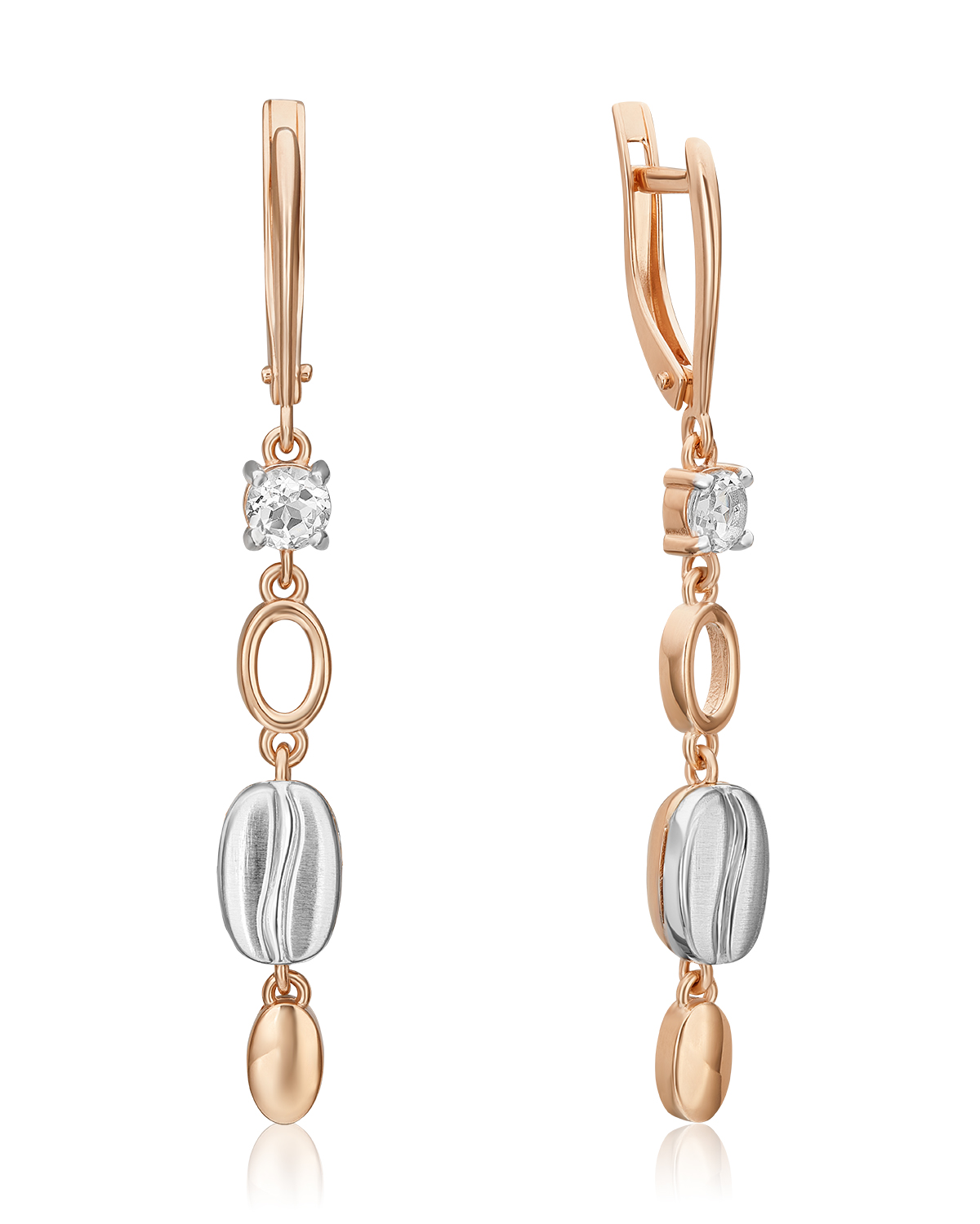 

Серьги подвески из красного золота/белого золота PLATINA jewelry 02-4914-01, топаз, 02-4914-01