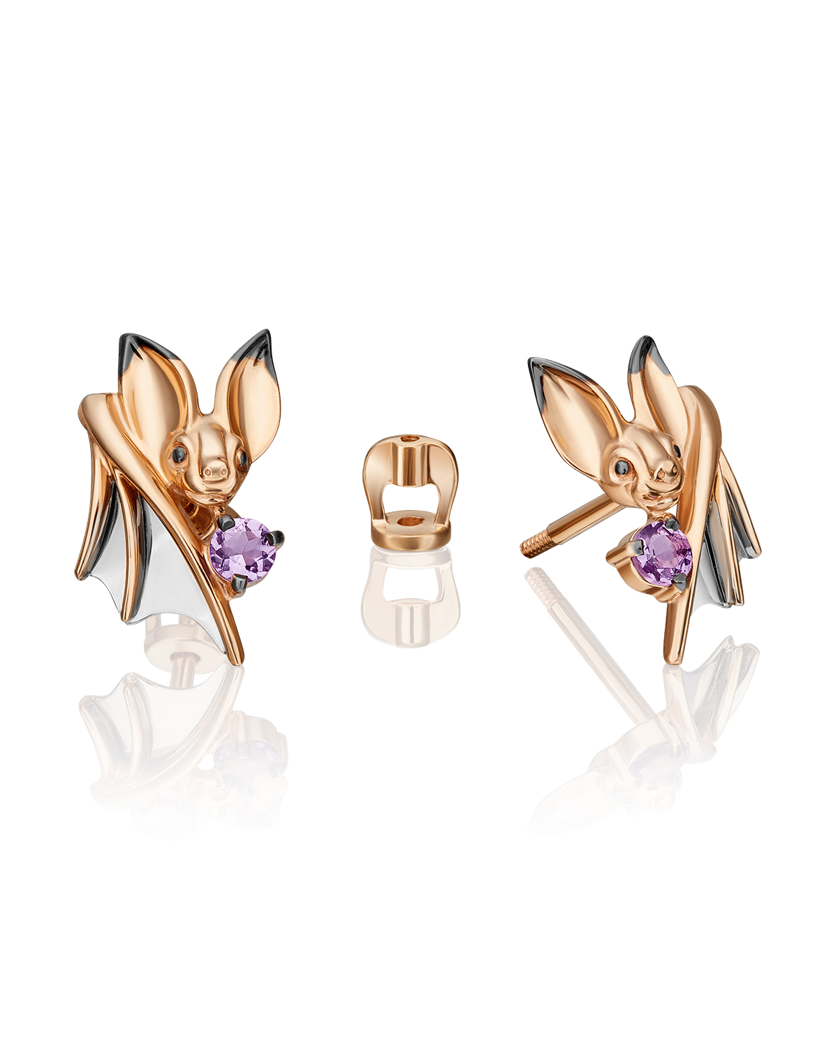

Серьги из золота PLATINA jewelry 02-4895-00, аметист, 02-4895-00