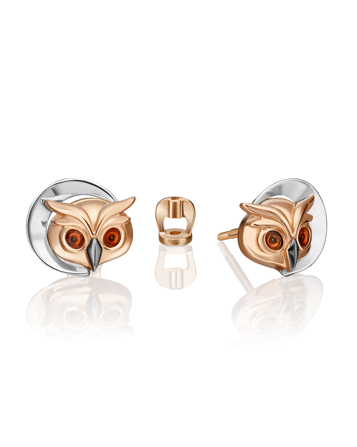 

Серьги пусеты из красного золота/белого золота PLATINA jewelry 02-4892-00, эмаль, 02-4892-00
