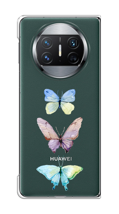 

Чехол на Huawei Mate X3 "Акварельные бабочки", Бирюзовый;розовый, 6122450-1