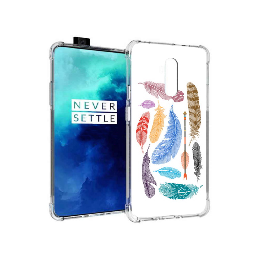 

Чехол MyPads Tocco для OnePlus 7T Pro разноцветные перья (PT139735.142.572), Прозрачный, Tocco