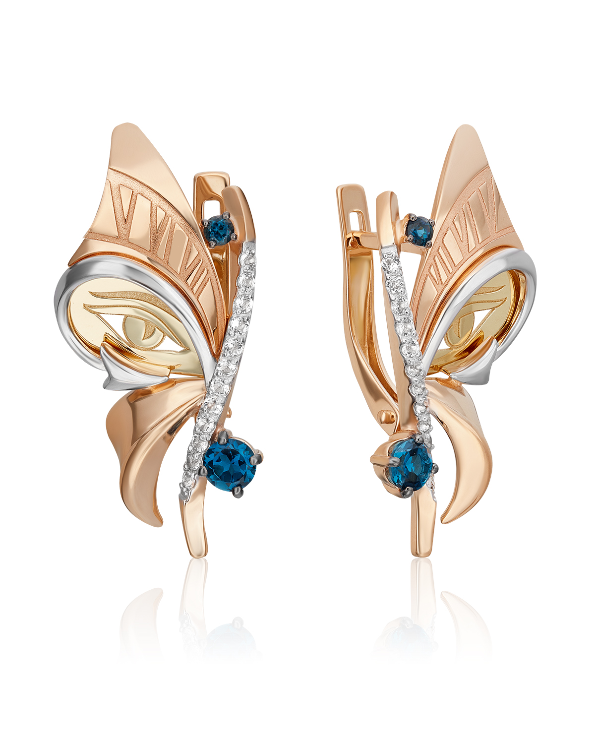 

Серьги из красного золота/желтого золота PLATINA jewelry 02-4866-00, топаз, 02-4866-00