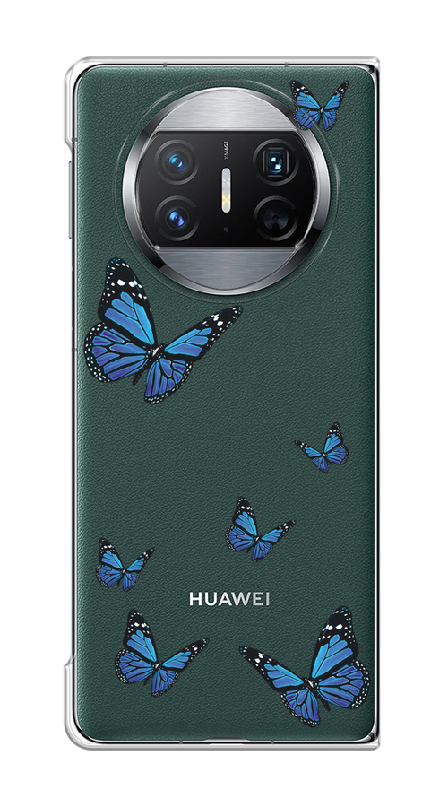 

Чехол на Huawei Mate X3 "Blue butterflies", Синий;черный, 6122450-1