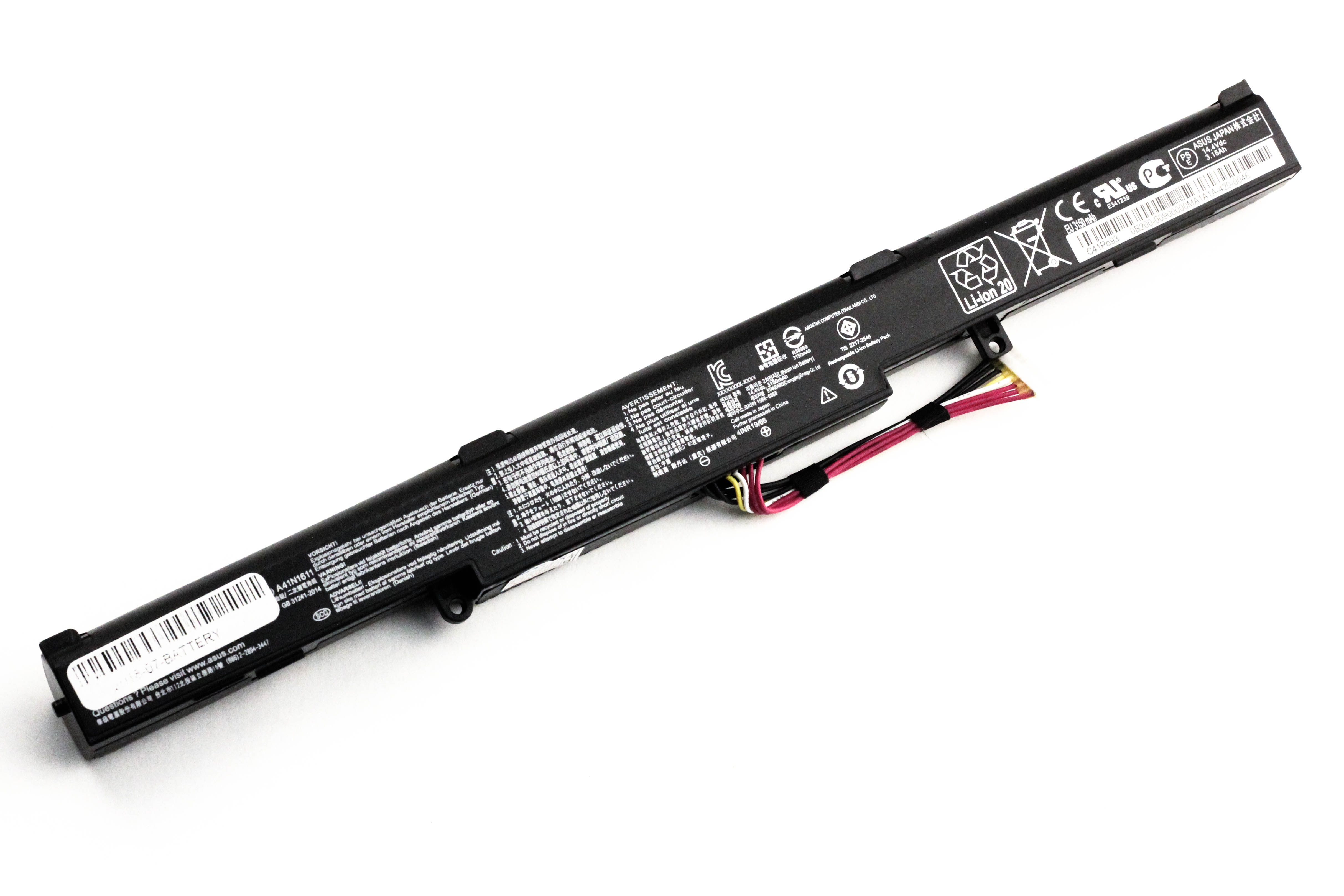 

Аккумулятор для ноутбука Asus GL553 GL753 (14.4V 2200mAh) ORG A41N1611