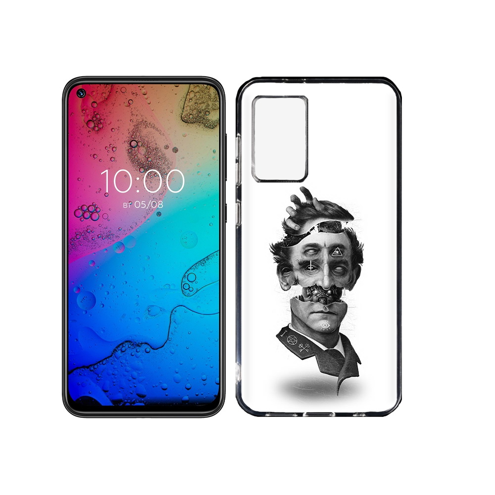 

Чехол MyPads Tocco для BQ Aurora страшное лицо абстракция, Прозрачный, Tocco