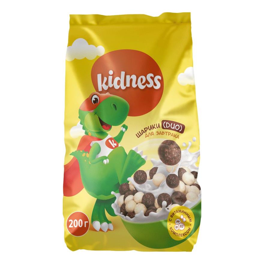 

Шарики Kidness Duo пшеничные со вкусом шоколада и сливок 200 г