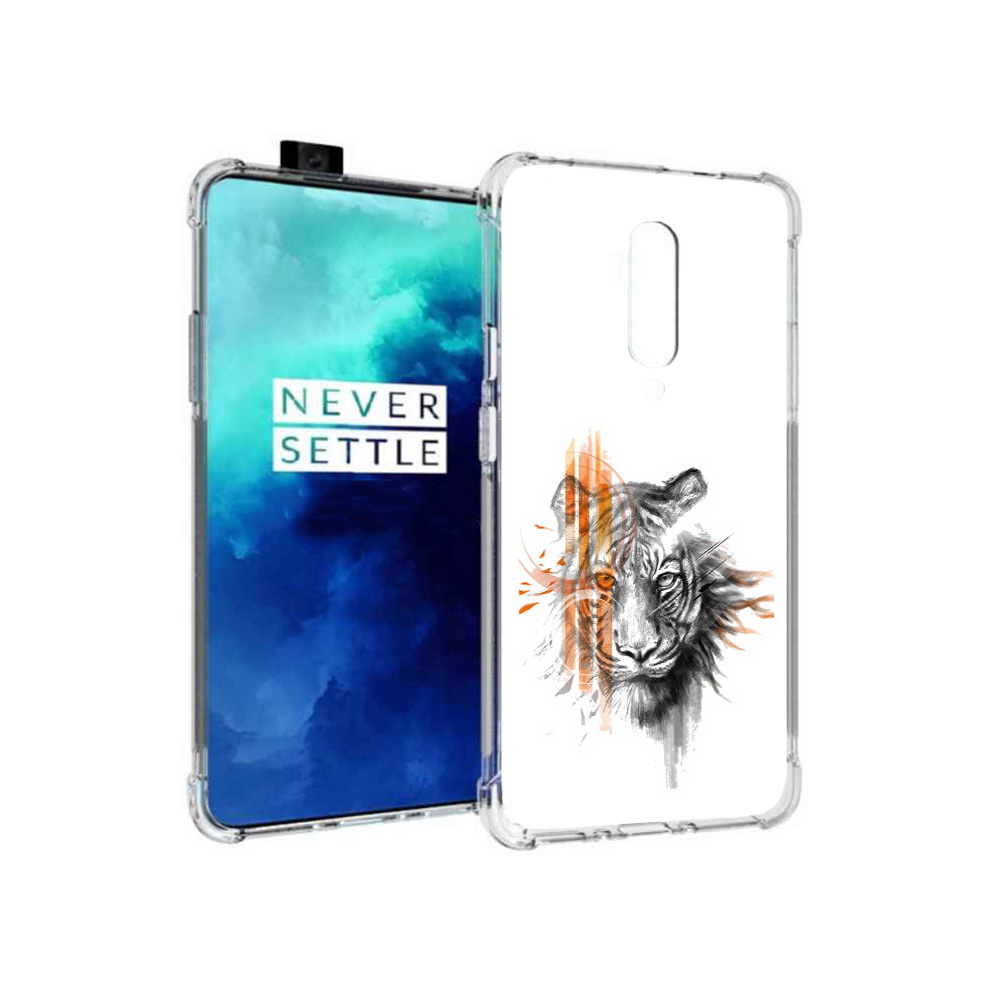

Чехол MyPads Tocco для OnePlus 7T Pro огненный тигр (PT139735.142.526), Прозрачный, Tocco