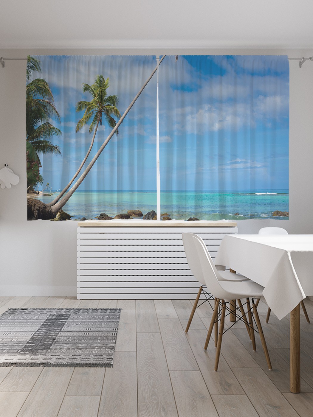 

Классические шторы JoyArty "Лазурный берег", серия Oxford DeLux, 2 полотна 145x180 см, Лазурный берег