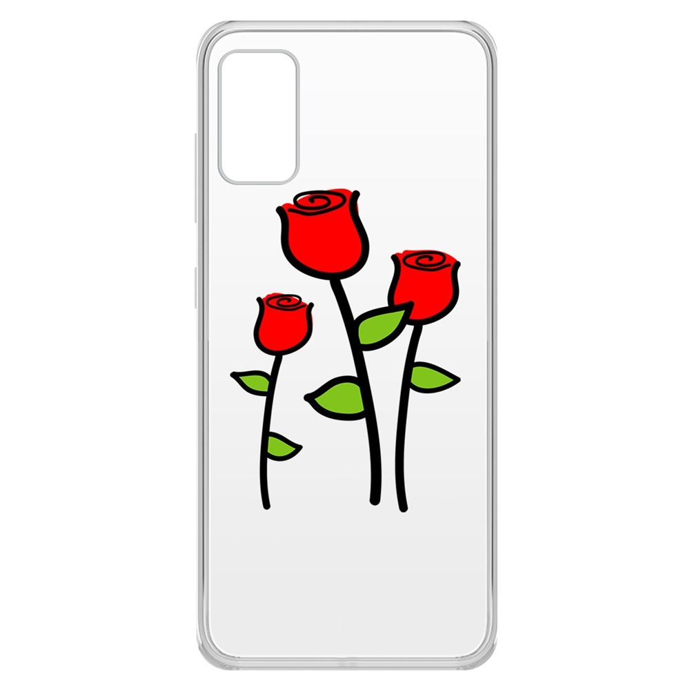 

Чехол-накладка Krutoff Clear Case Розочки для Samsung Galaxy A41 (A415)