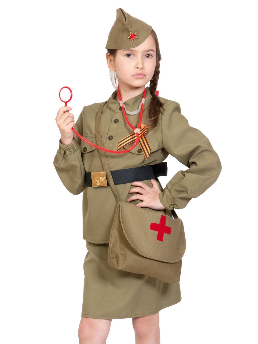 фото Карнавальный костюм карнавалофф медсестра военная, размер 110 (5103.21-xs)