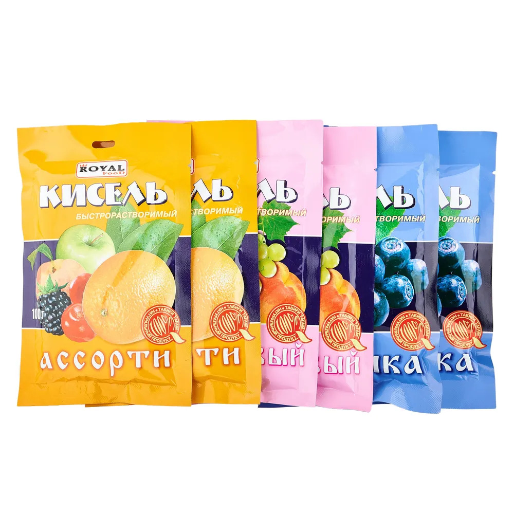 

Кисель Royal Food быстрорастворимый черника, фруктовый, ассорти, 6 шт по 100 г, Кисель быстрорастворимый в ассортименте (черника, фруктовый, ассорти) 6 шт. по 100 гр