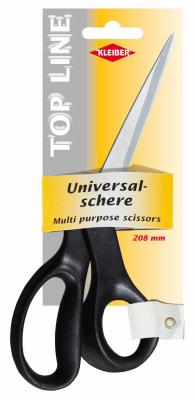 Ножницы универсальные Top Line, длина 20,8см, нержавеющая сталь/пластик, черный, Kleiber