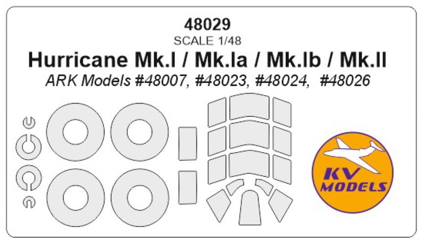 48029KV Hurricane Mk.I / Mk.Ib маски на диски и колеса для моделей фирмы ARK Models 100071037441