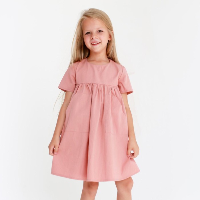 

Платье детское с карманом KAFTAN, р. 32 (110-116), коралловый, Розовый, Summer cotton KAFTAN KIDS