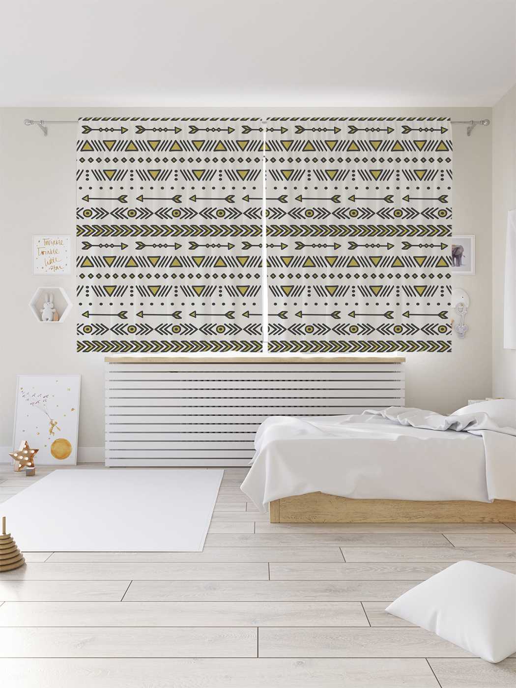 

Классические шторы JoyArty "Полосы со стрелами", серия Oxford DeLux, 2 полотна 145x180 см, Полосы со стрелами