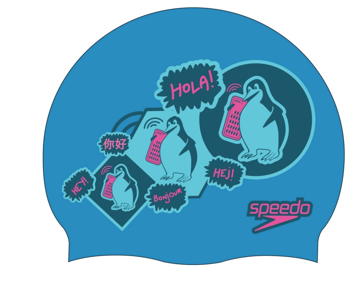 

Шапочка для плавания силиконовая Speedo SLOGAN PRT CAP AU BLUE/PINK синий/розовый, Розовый;синий, ot3720356