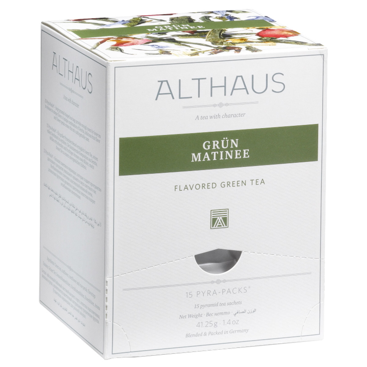 Чай зеленый Althaus Grun Matinee ароматизированный в пирамидках, 15 шт