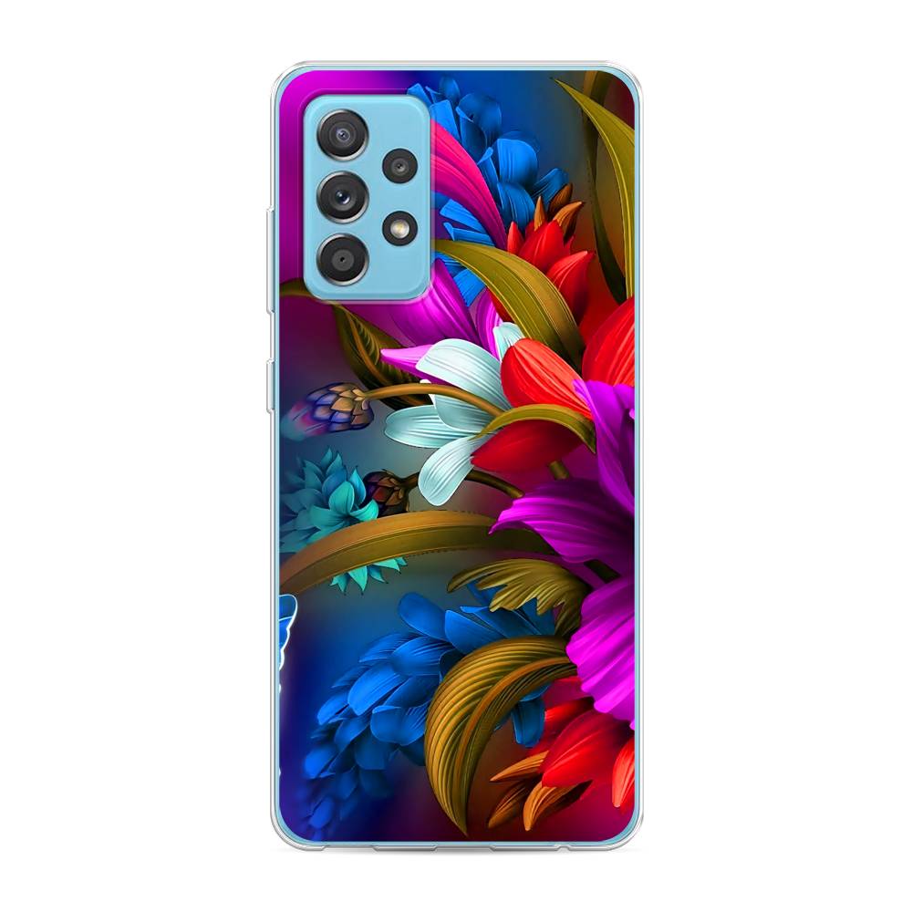 

Чехол для Samsung Galaxy A52/A52s "Фантастические цветы", Фиолетовый;красный;синий, 2102450-2
