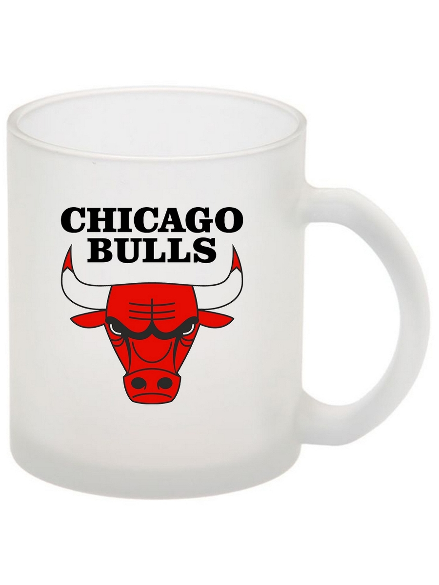 фото Кружка drabs стеклянная матовая в подарок баскетболисту chicago bulls
