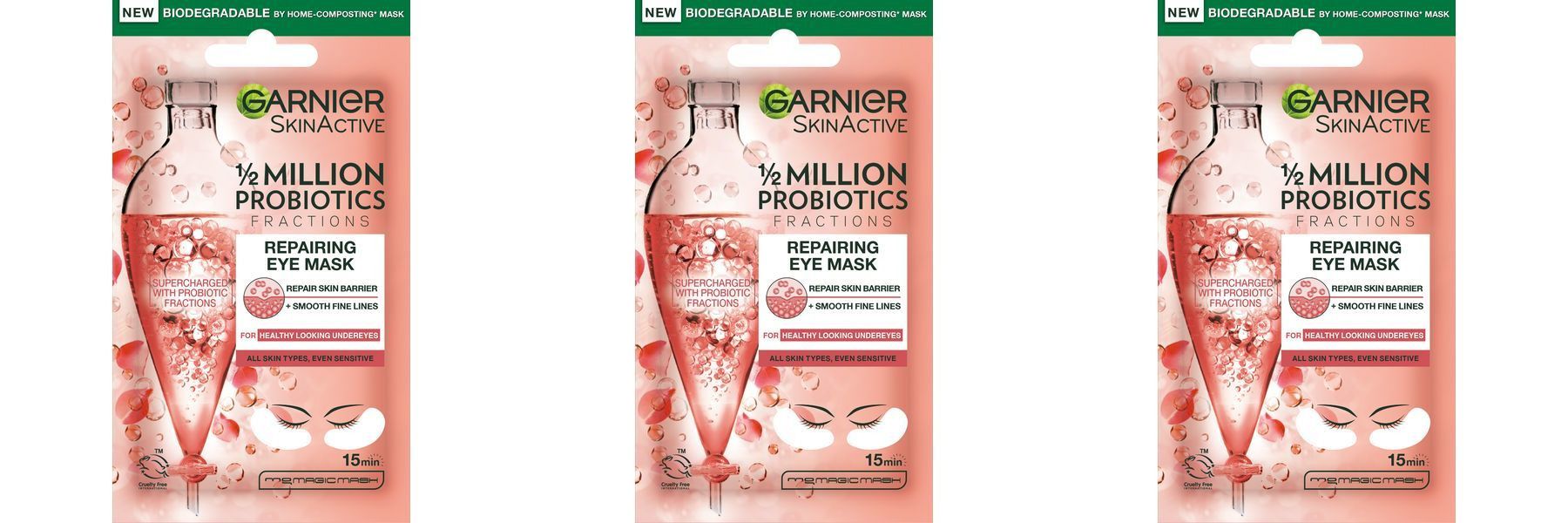 Патчи тканевые для глаз Garnier skin active восстанавливающие с пробиотиками 6г 3шт