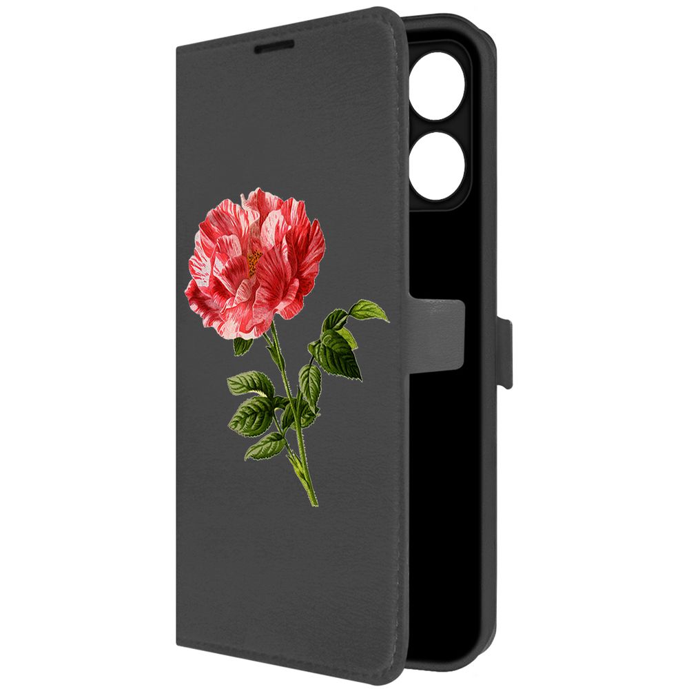 

Чехол-книжка Krutoff Eco Book для Realme Note 50 Рисованная роза (черный)