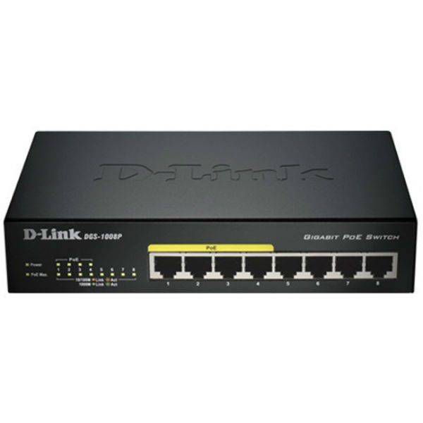 Коммутатор D-Link DGS-1008P Black