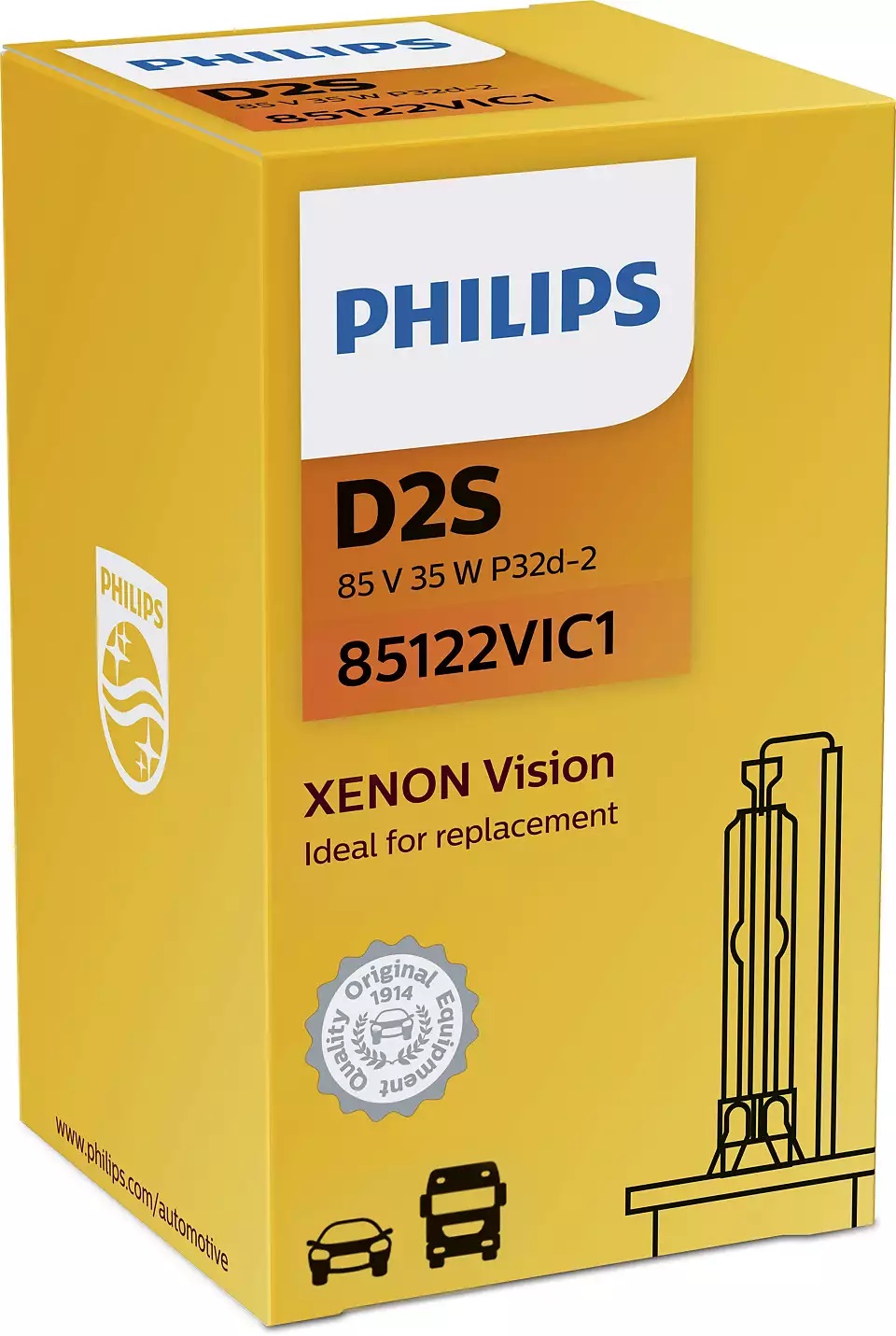 фото Ксеноновая автолампа philips d2s 35w xenon vision 1шт 85122vic1