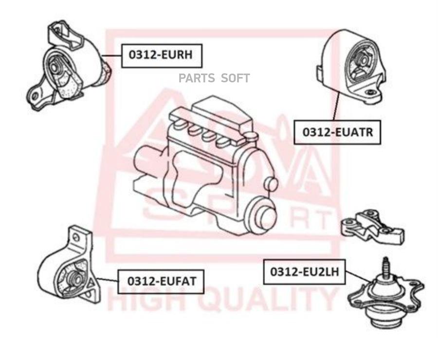 

Опора двигателя ASVA 0312EUFAT