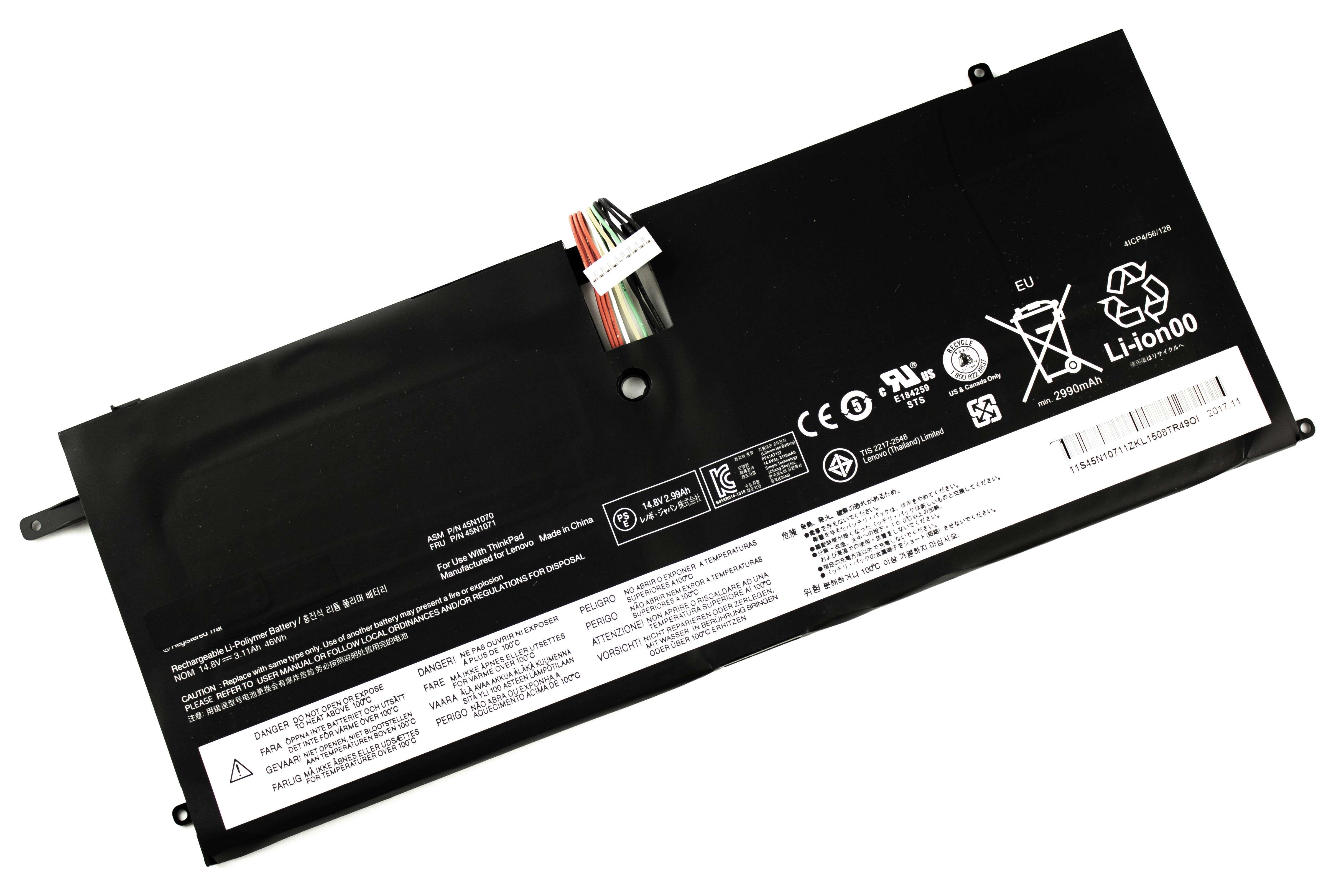 

Аккумулятор для ноутбука Lenovo ThinkPad X1 Carbon (14.8V 2990mAh) ORG 45N1070