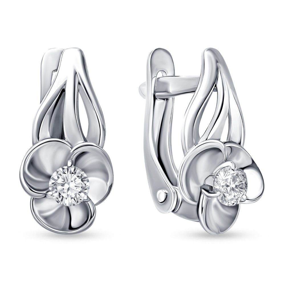 

Серьги из серебра 585Gold 702011520, фианит, 702011520