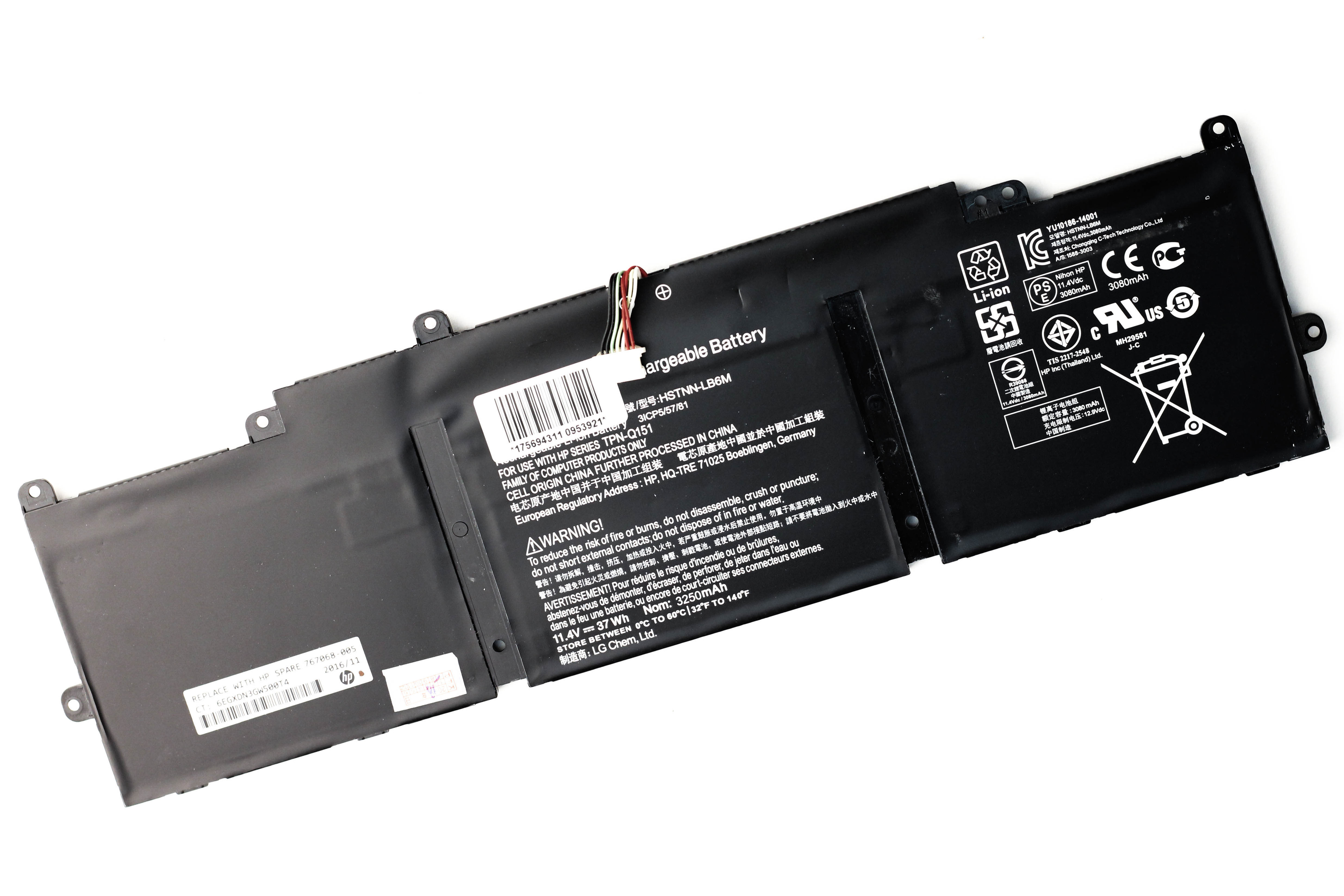 

Аккумулятор для ноутбука HP 11 G3 11 G4 (10.8V 3050mAh) ORG PE03XL HSTNN-LB6M PB6J