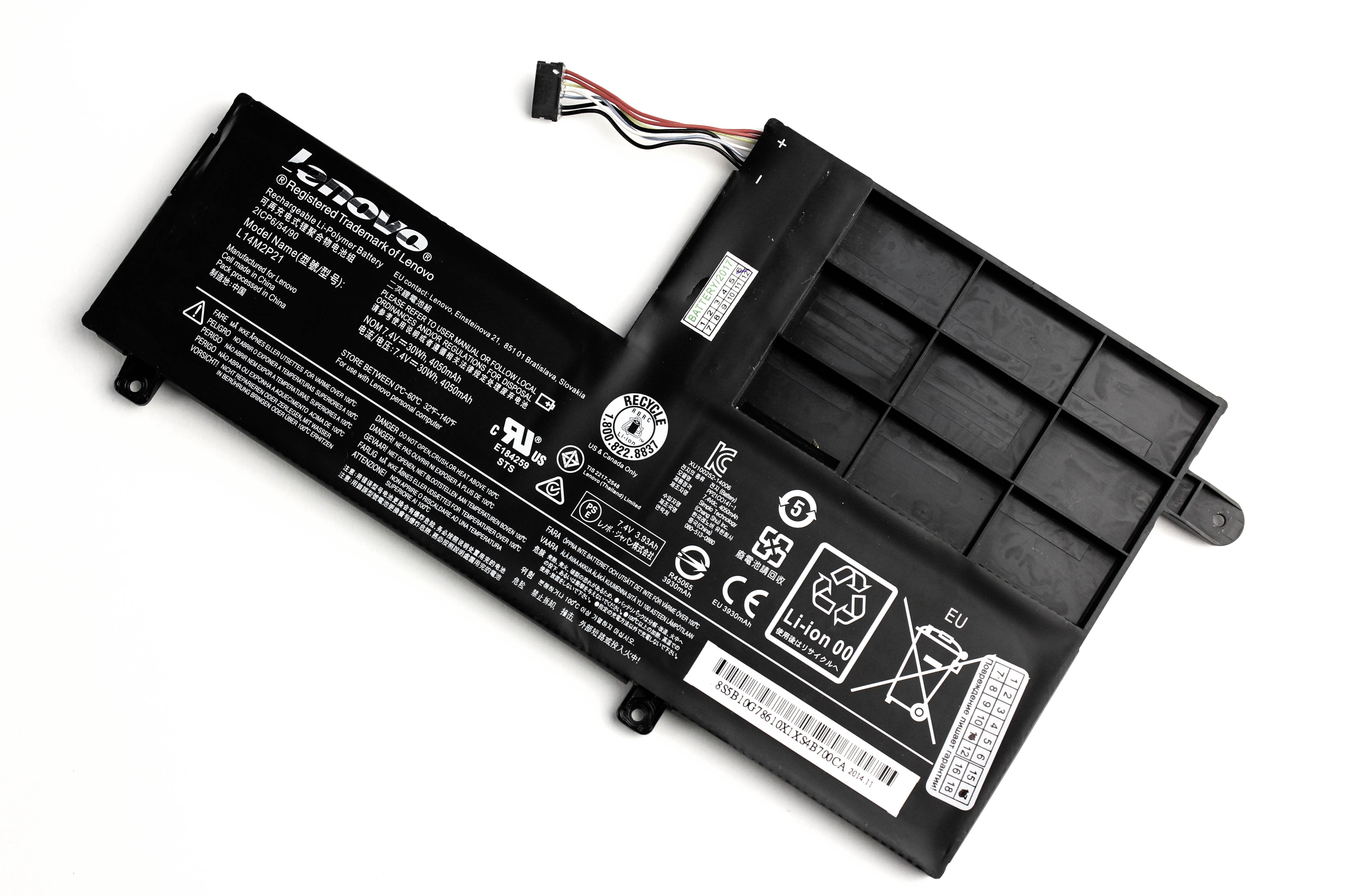 

Аккумулятор для ноутбука Lenovo 300s-15 u41-70 (7.4V 4050mAh) ORG L14M2P21 L14L2P21