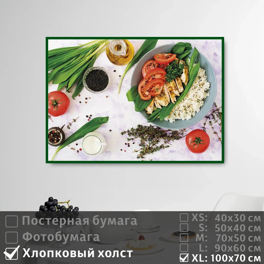 

Постер на холсте ПолиЦентр Блюдо из мяса овощей и зелени 100х70 см, БлюдоИзМясаОвощейИЗелени1