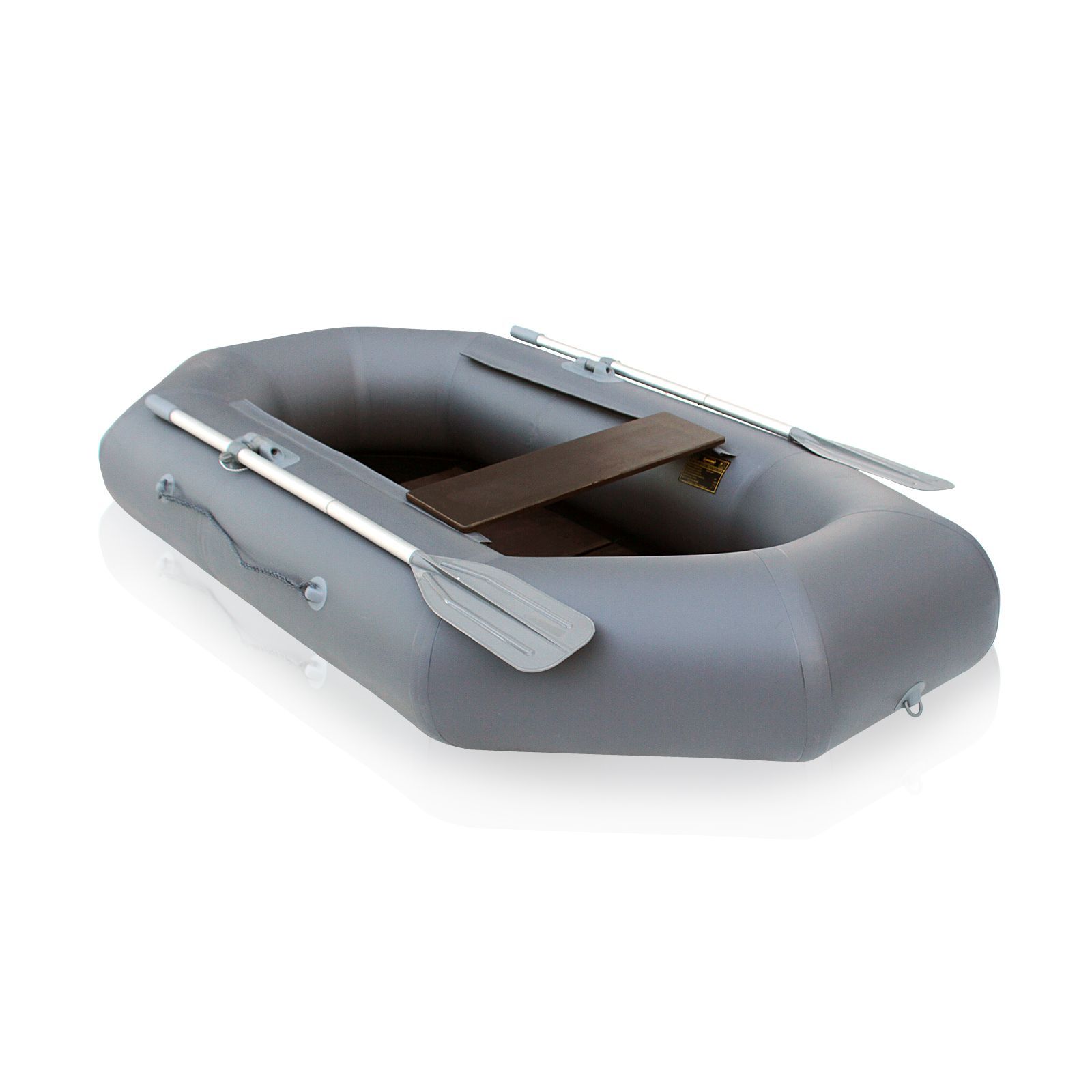 Лодка ПВХ Компакт-220N- ФС фанерная слань серый цвет упаковка-мешок оксфорд