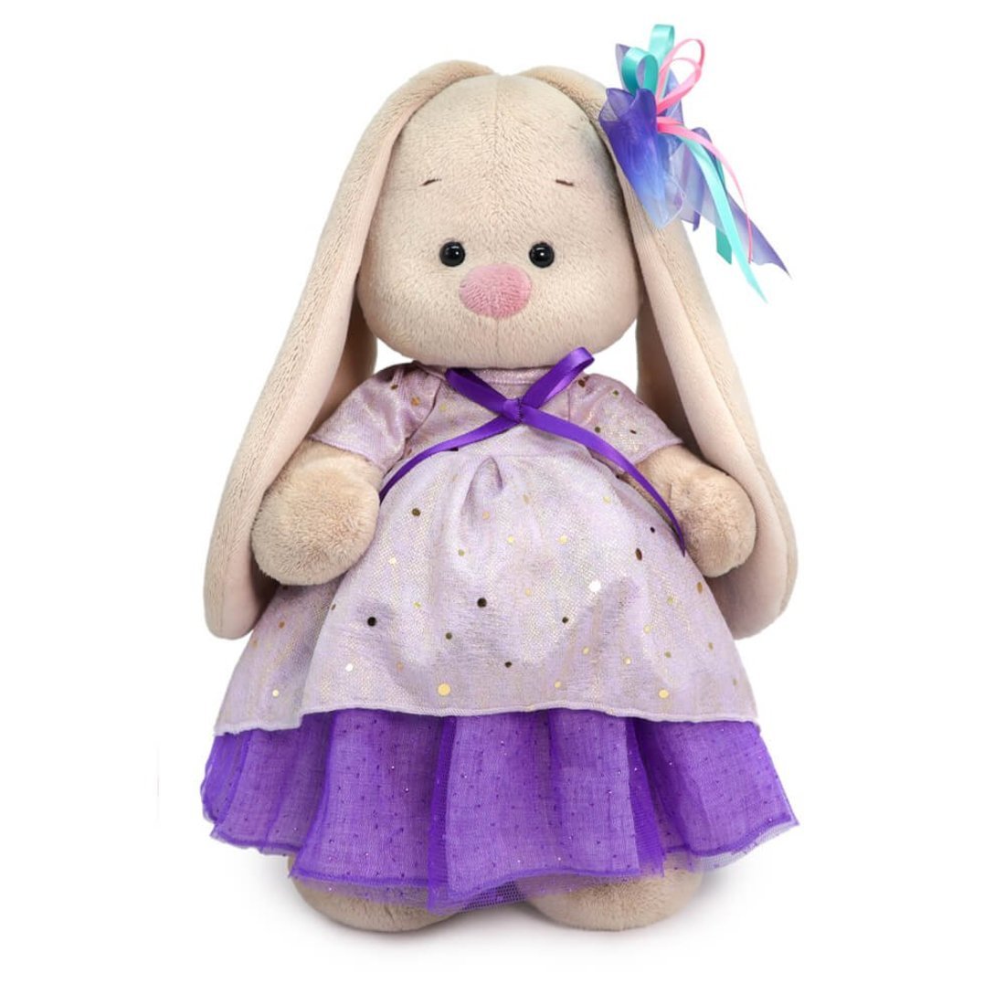 Мягкая игрушка Basik&Ko Зайка Ми в платье с блестками 25 см StS-436 мягкая игрушка зайка в платье на подвеске