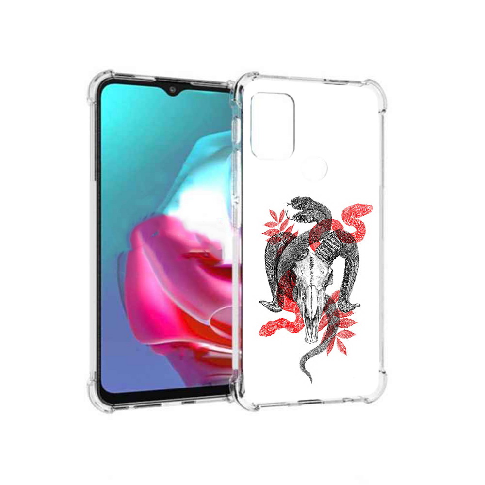 

Чехол MyPads Tocco для Motorola Moto G змея в черепе рисунок (PT227061.346.365), Прозрачный, Tocco
