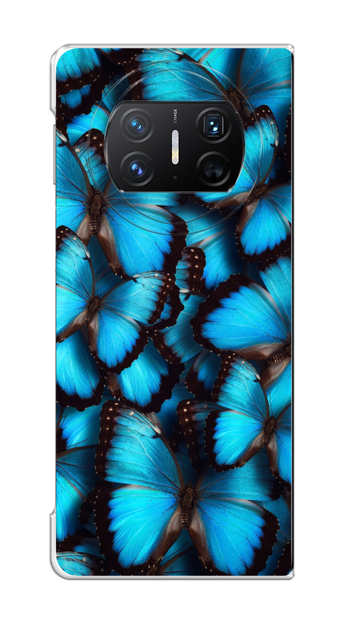 

Чехол на Huawei Mate X3 "Тропическая бабочка 2", Голубой;черный, 6122450-1