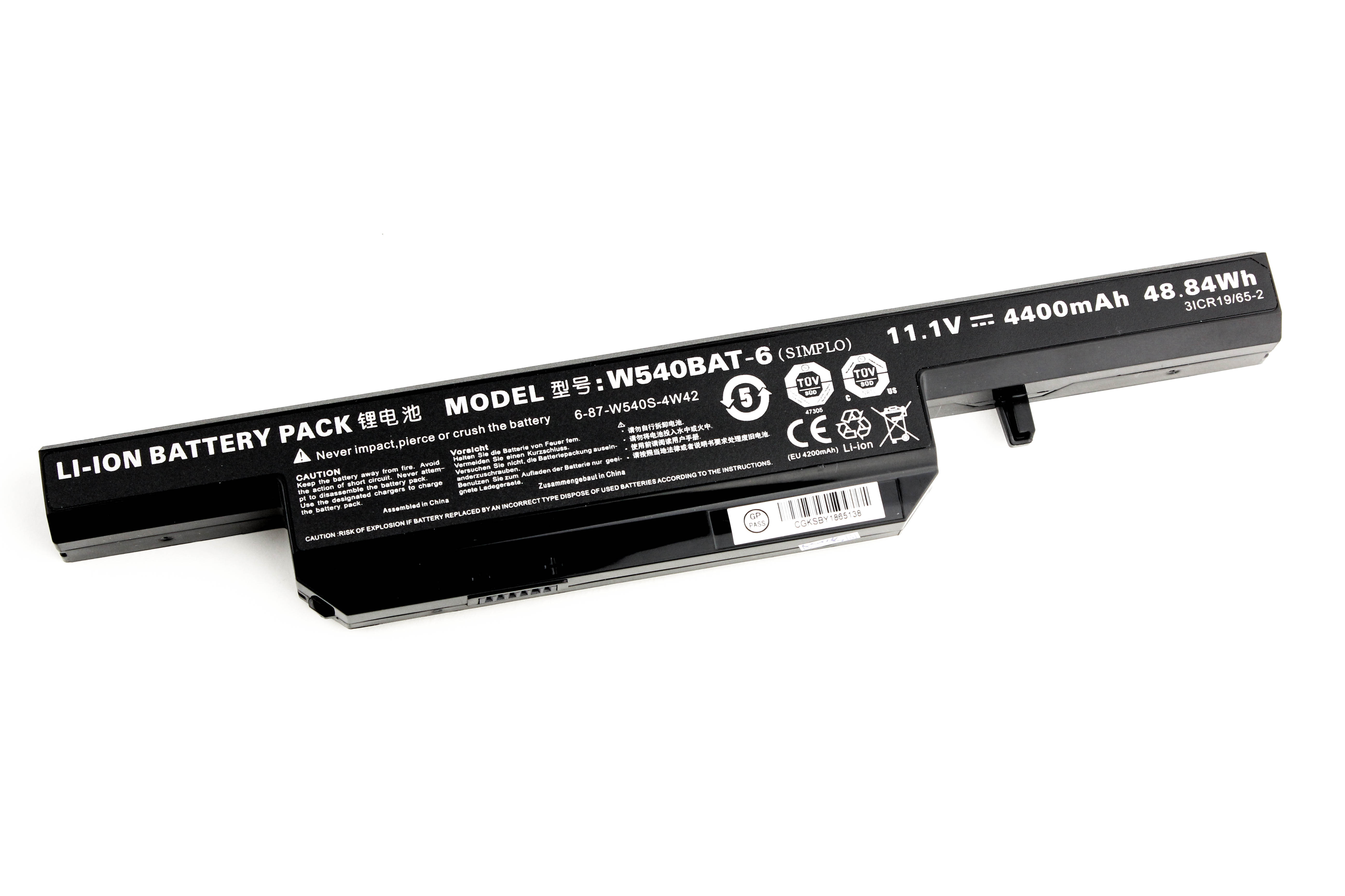

Аккумулятор для ноутбука Clevo W540 ORG (11.1V 4400mAh) W540BAT-6 6-87-