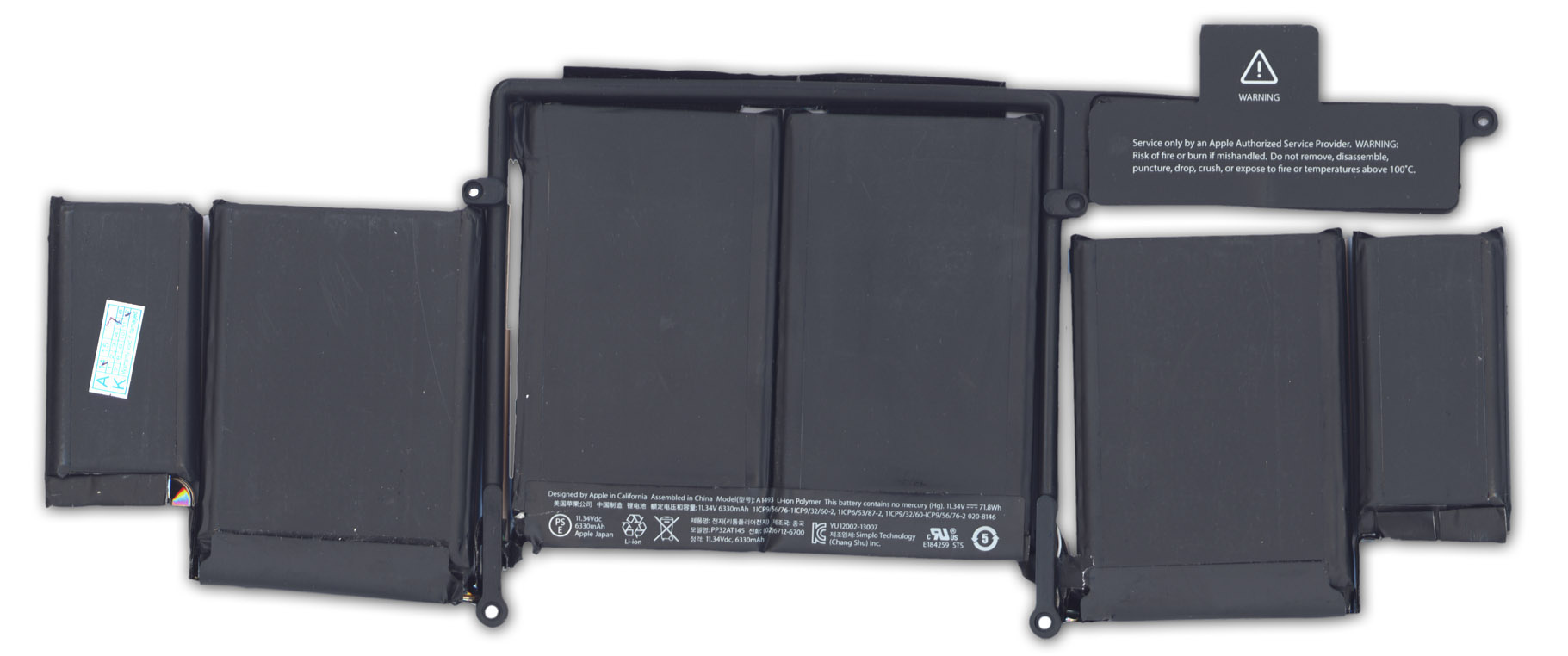 

Аккумулятор для ноутбука Apple A1493 A1502 ORG (11.34V 60Wh)