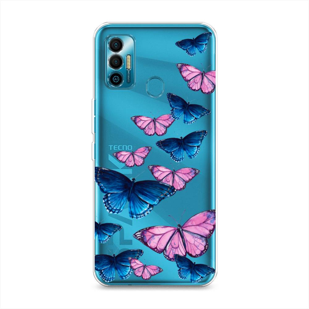 

Чехол Awog на Tecno Spark 7 "Полет бабочек", Разноцветный, 301050-2